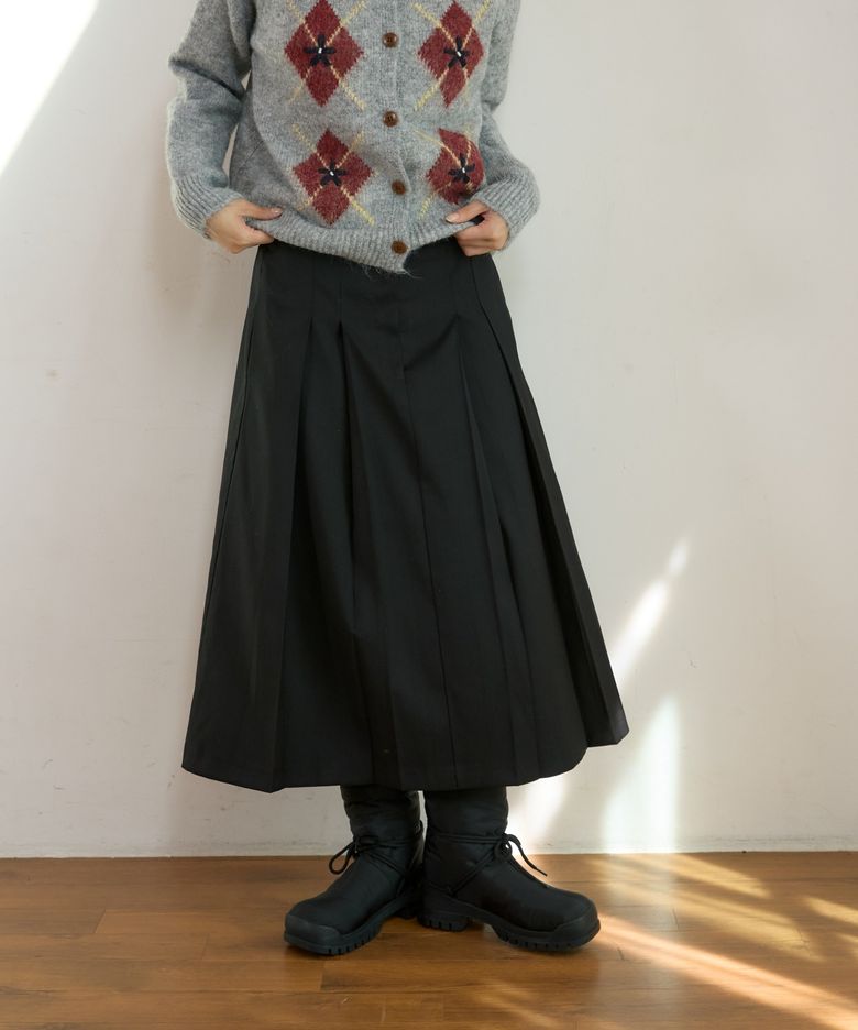 Classic Pleats Skirt_Black
