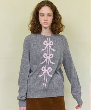 쓰리 리본 니트_그레이