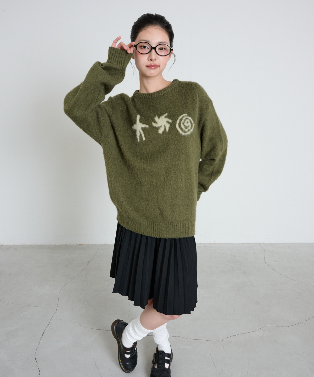 잇자바이브(ITZAVIBE) DOODLE KNIT - KHAKI