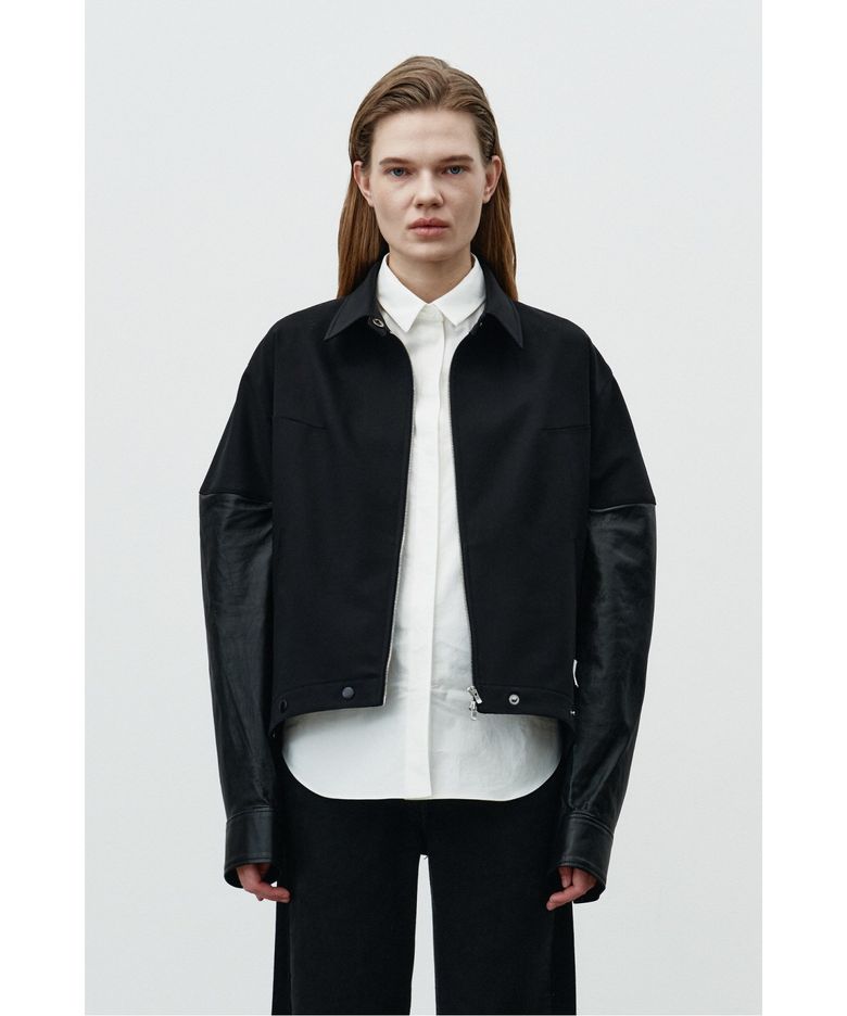 Upside-down Leather Jacket RQJAA25501BKX