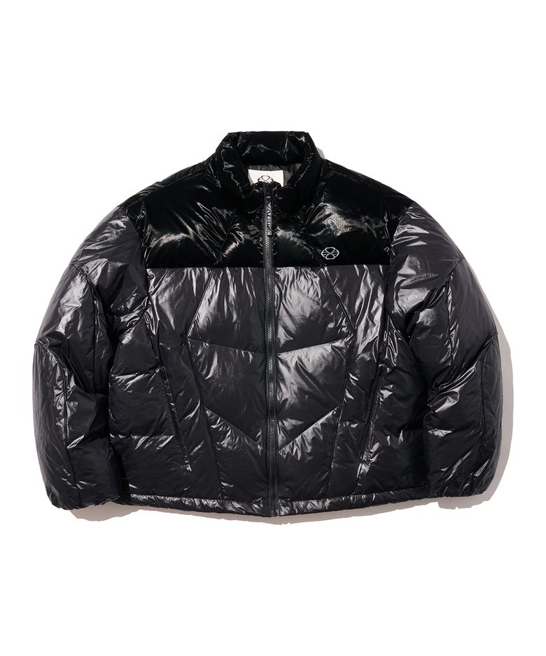 PANELED SLICE DOWN JACKET (BLACK)
