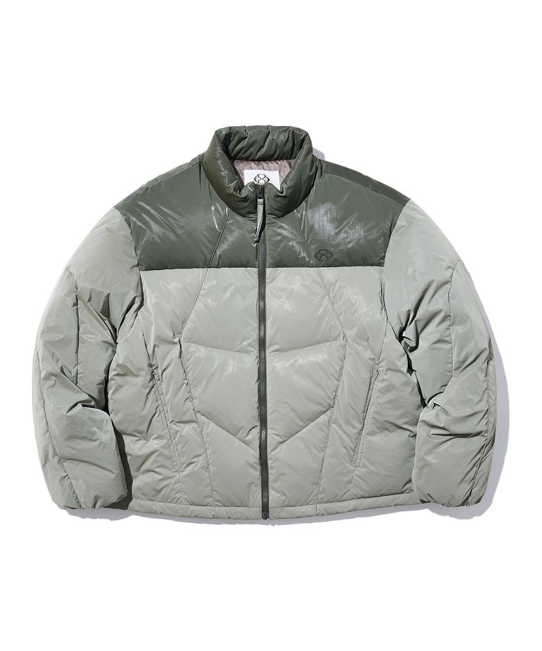 PANELED SLICE DOWN JACKET (KHAKI)