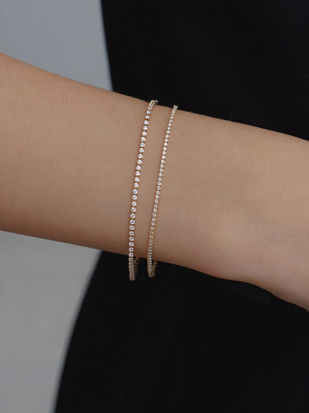오블라(OVLA) 4PRONG ROUND TENNIS BRACELET_XSS 2COLOR JB008
