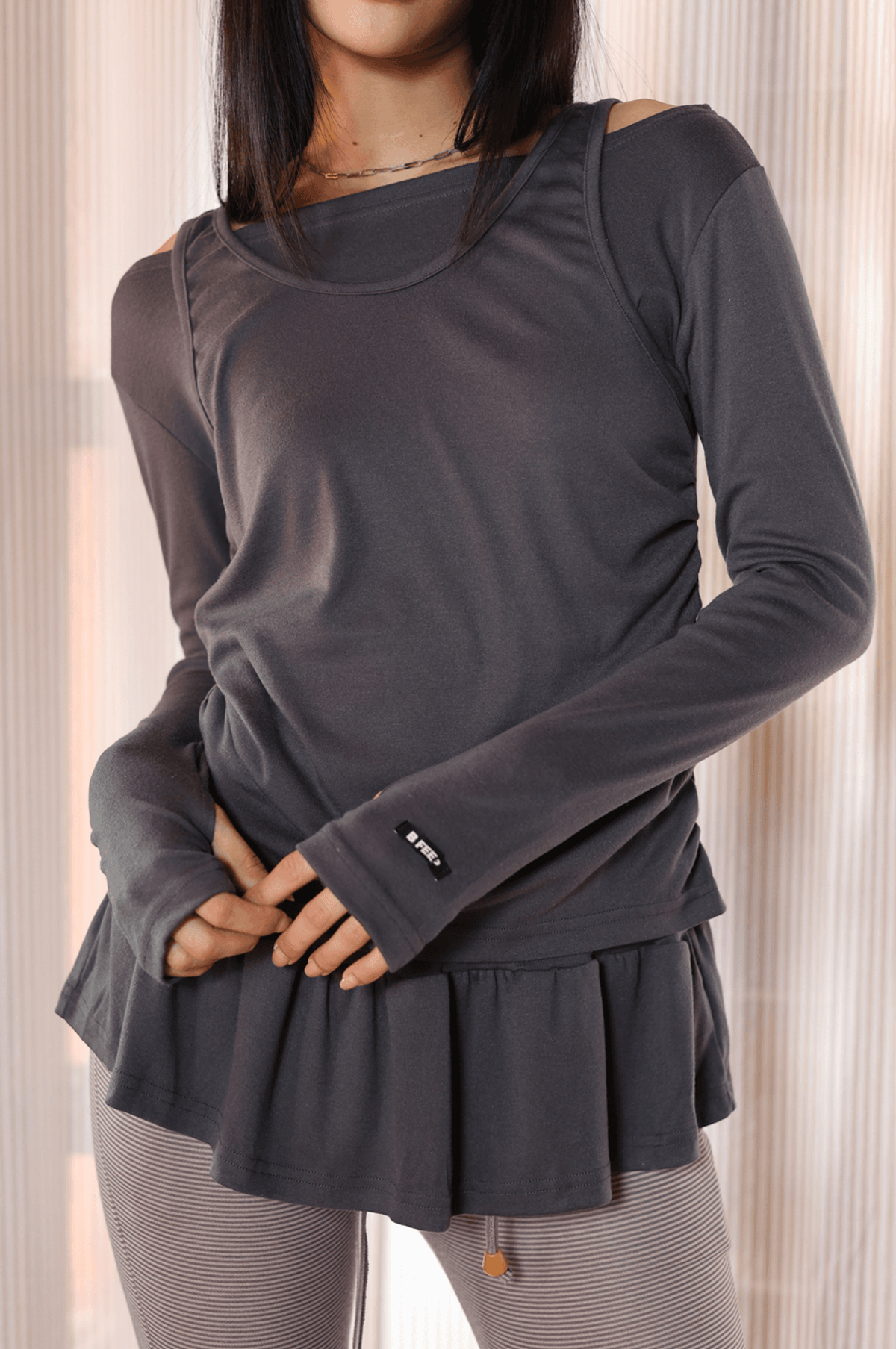 비피피(BFEEP) ripple warmer tee_charcoal