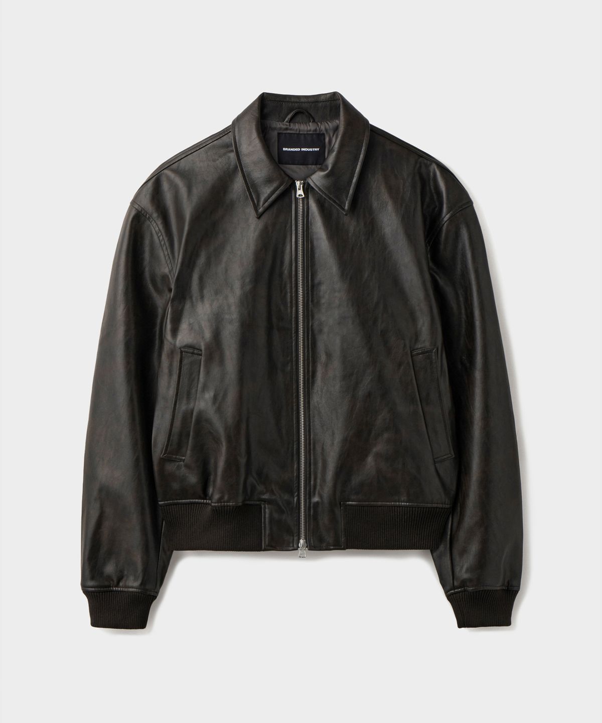 브랜디드(BRANDED) FAKE LEATHER SINGLE JACKET [DARK BROWN]