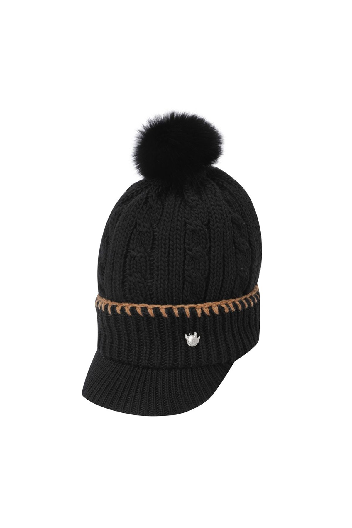 왁(WAAC) Women PomPom Knit Hat WGRCX25716BKX