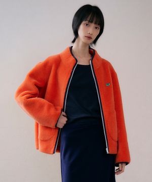 리얼 양털 플리스 집업 [오렌지]