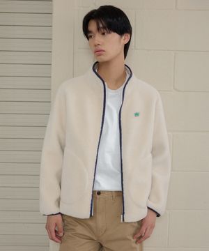 맨즈 리얼 양털 플리스 집업 [아이보리]