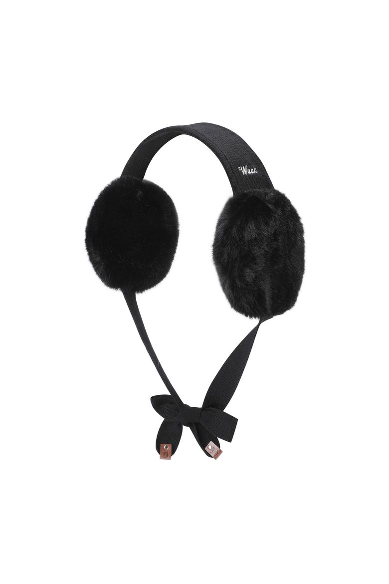 Women Ribbon Fur Ear Warmer WGGJX25775BKX