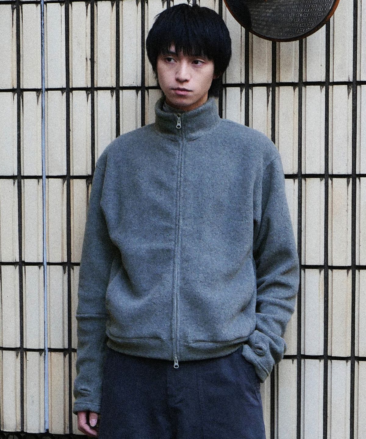 다이브인(DIVEIN) UNIFORM FLEECE ZIP-UP JERSEY (MELANGE GRAY)