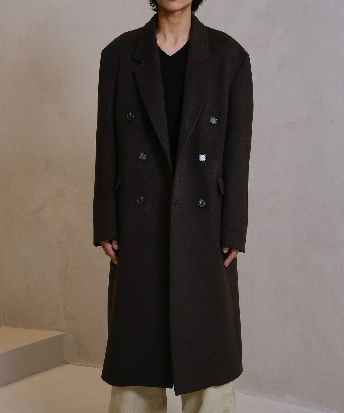 다이브인(DIVEIN) LOOSED DOUBLE BREASTED COAT (BROWN)