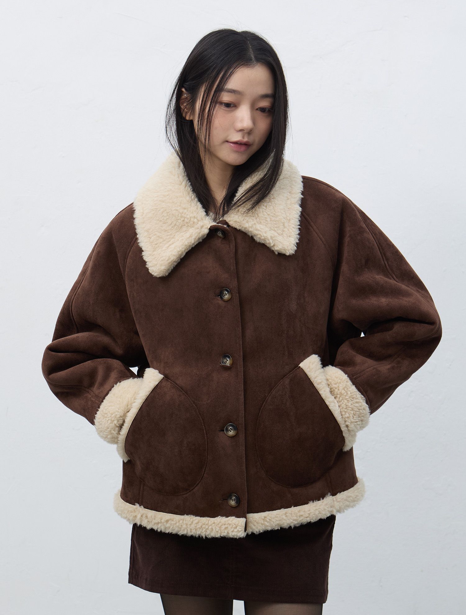 시어링 카라 무스탕 코트 [BEIGE] / WBE4L10525 source detail 20