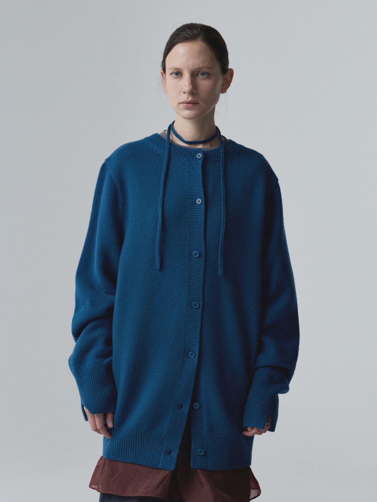 아코크(ACOC) Doubleway Cardigan_Peacock Blue