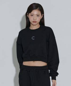 오르빗 코어 크롭 스웻 맨투맨 (Black)