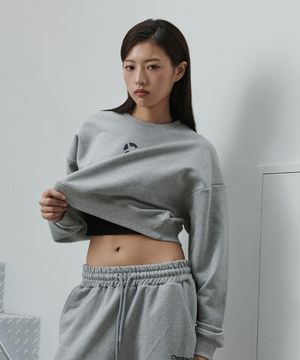 오르빗 코어 크롭 스웻 맨투맨 (Melange Grey)