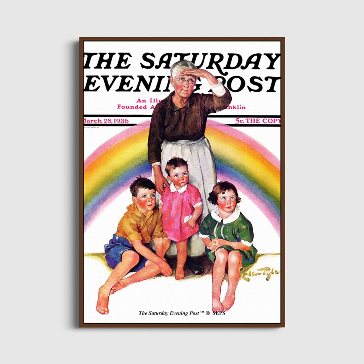 더 새터데이 이브닝 포스트(THE SATURDAY EVENING POST) SEP Framed Poster_Rainbow