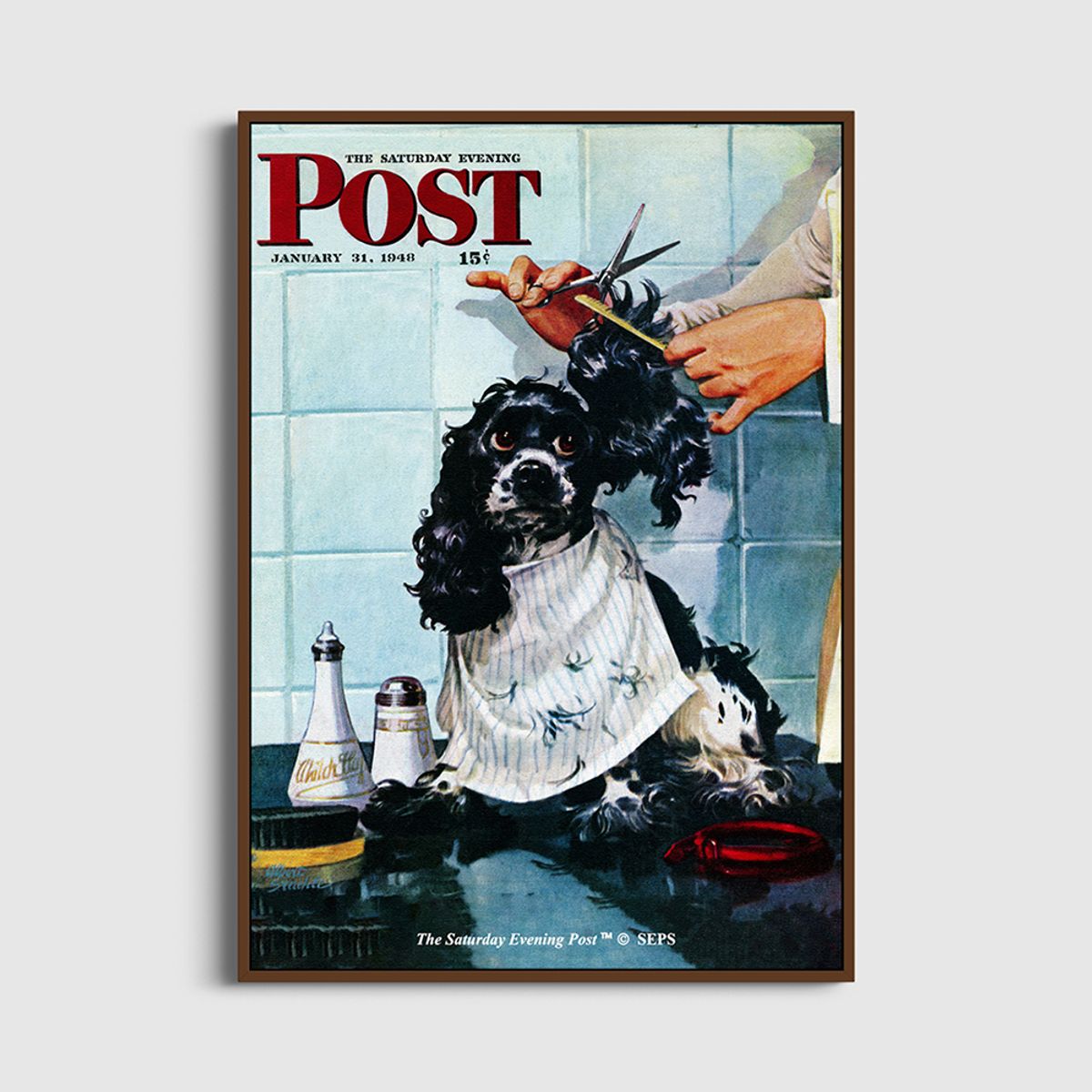 더 새터데이 이브닝 포스트(THE SATURDAY EVENING POST) SEP Framed Poster_Butch’s Haircut