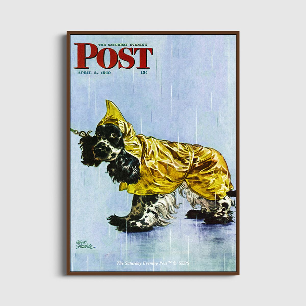 더 새터데이 이브닝 포스트(THE SATURDAY EVENING POST) SEP Framed Poster_Butch in Raingear