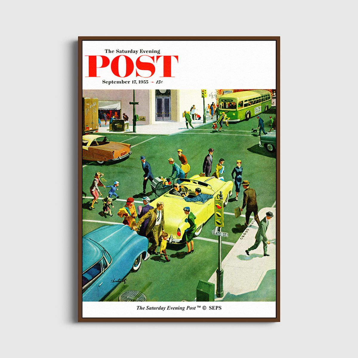 더 새터데이 이브닝 포스트(THE SATURDAY EVENING POST) SEP Framed Poster_Blocking the Crosswalk