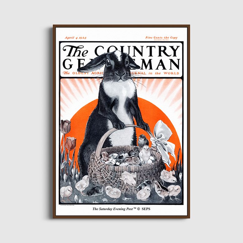 SEP Framed Poster_Easter Bunny and Basket of Chicks