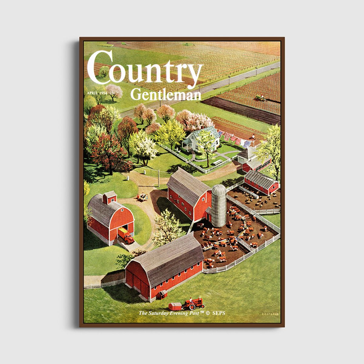 더 새터데이 이브닝 포스트(THE SATURDAY EVENING POST) SEP Framed Poster_Aerial View of Farm