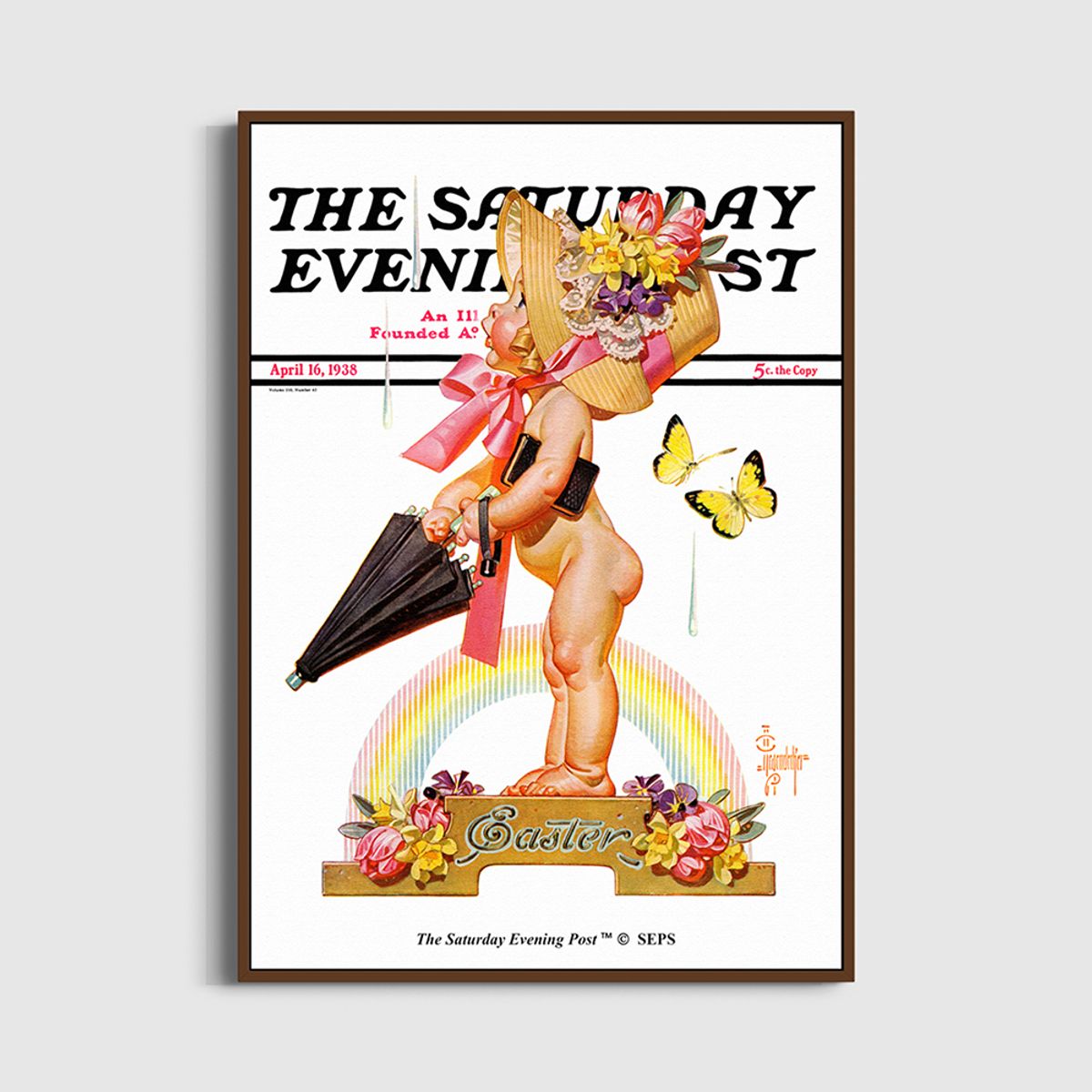 더 새터데이 이브닝 포스트(THE SATURDAY EVENING POST) SEP Framed Poster_Easter Rainbow