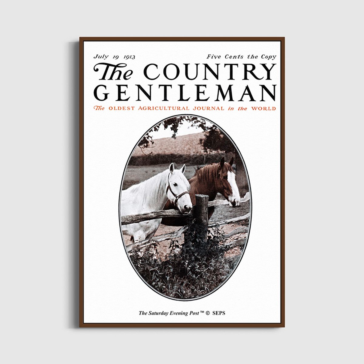 더 새터데이 이브닝 포스트(THE SATURDAY EVENING POST) SEP Framed Poster_Horses at Fence
