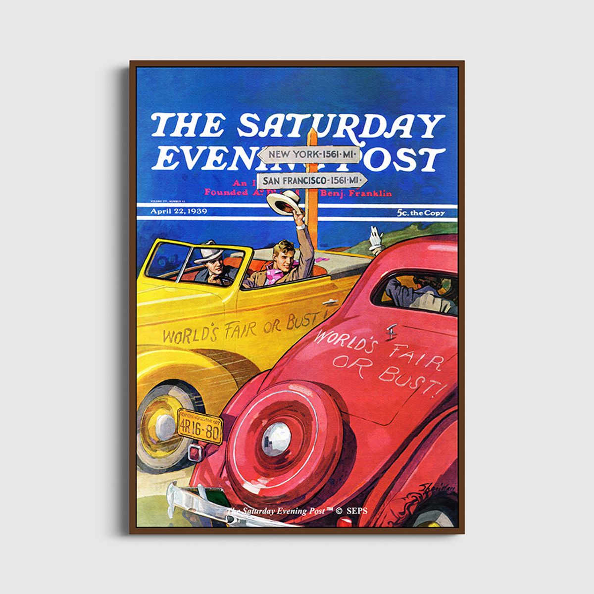 더 새터데이 이브닝 포스트(THE SATURDAY EVENING POST) SEP Framed Poster_World is Fair or Bust