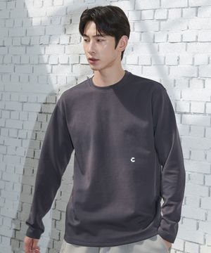 세미 오버핏 소프트 롱 슬리브 (Charcoal)