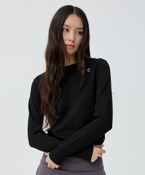 우먼 릴렉스핏 소프트 롱 슬리브 (Black)
