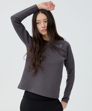 우먼 릴렉스핏 소프트 롱 슬리브 (Charcoal)