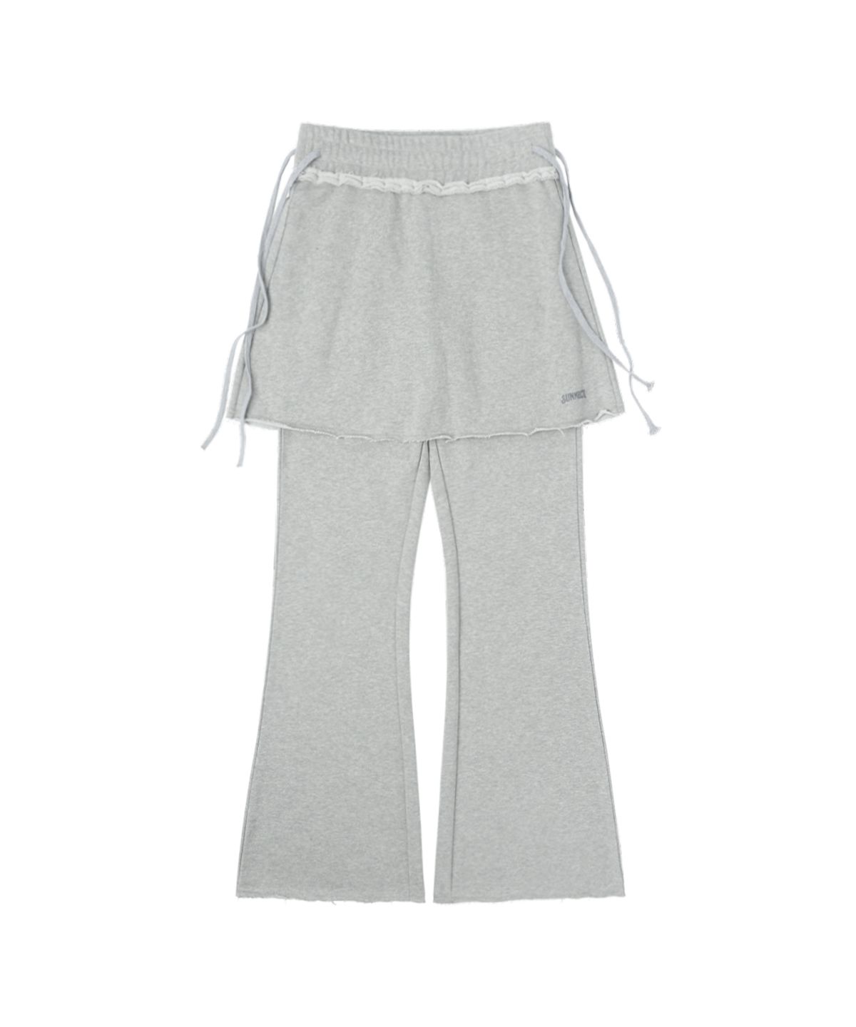 써넥트(SUNNECT) Skirt-Layered Sweatpant - Heather Grey