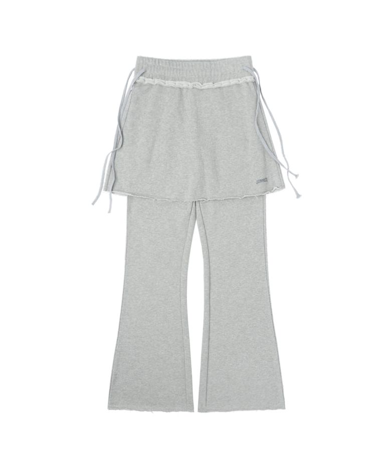 Skirt-Layered Sweatpant - Heather Grey