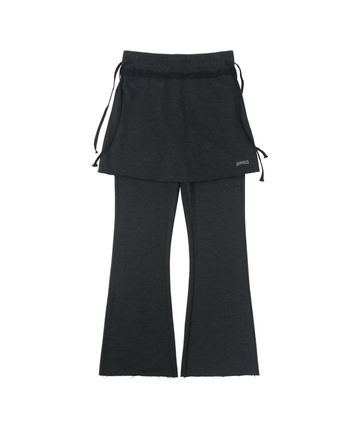 써넥트(SUNNECT) Skirt-Layered Sweatpant - Charcoal