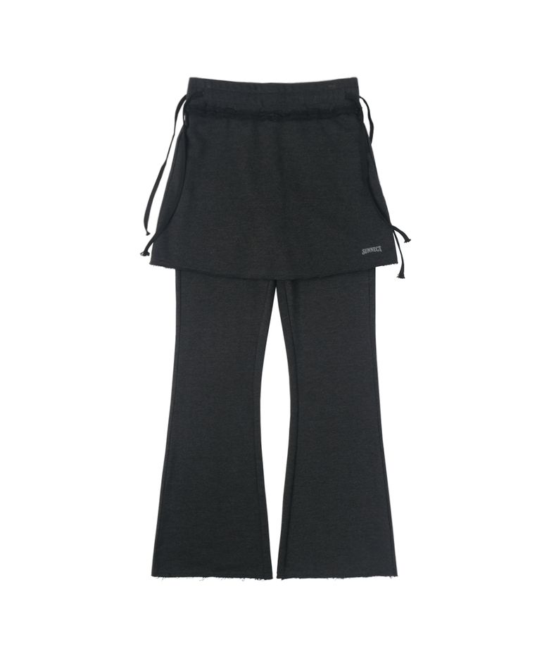 Skirt-Layered Sweatpant - Charcoal