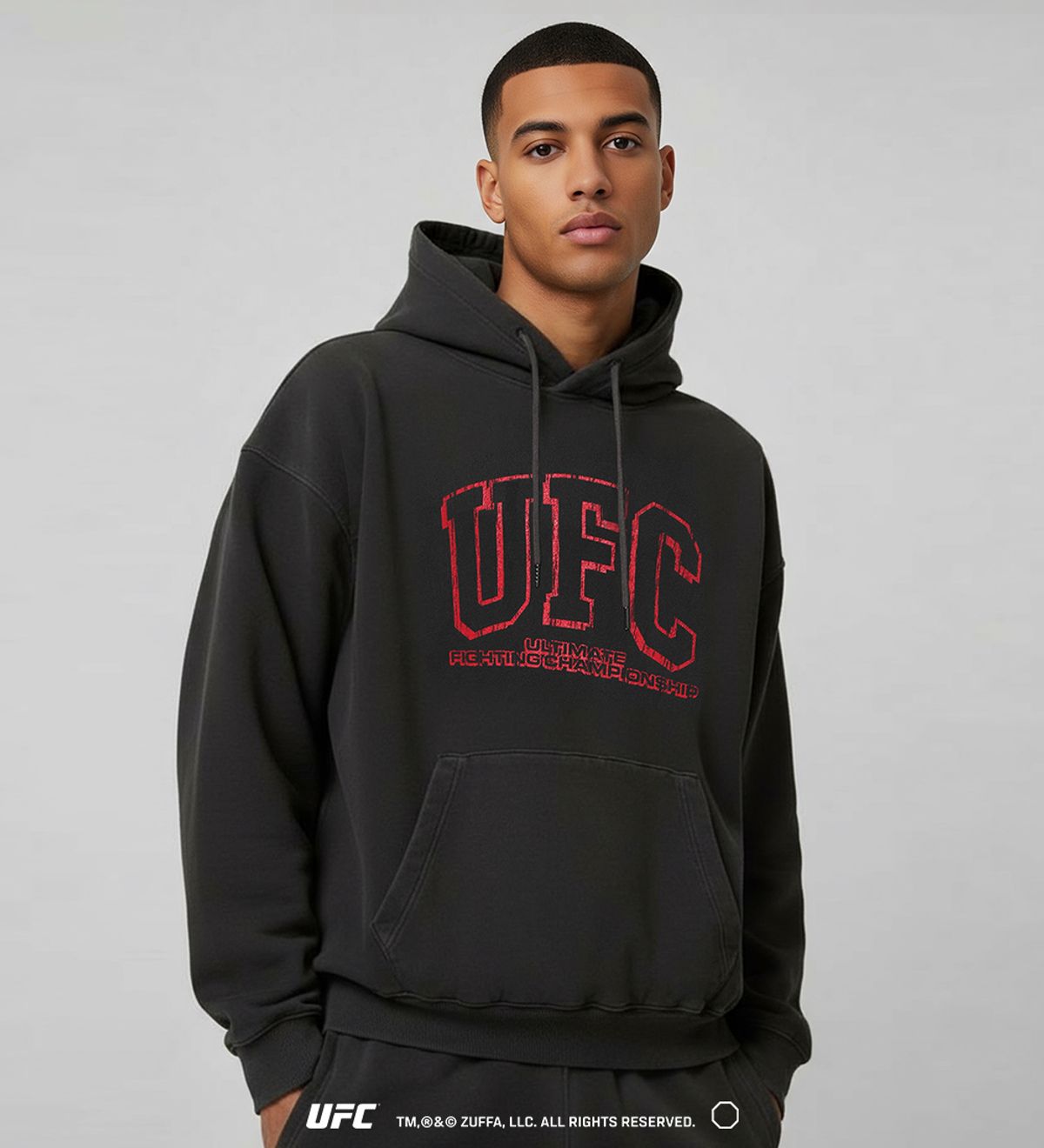 유에프씨 스포츠(UFC SPORT) UFC 다잉 오버핏 후드티 챠콜 U2HDW4101CH
