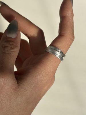 [925실버] 매트 크로스 링