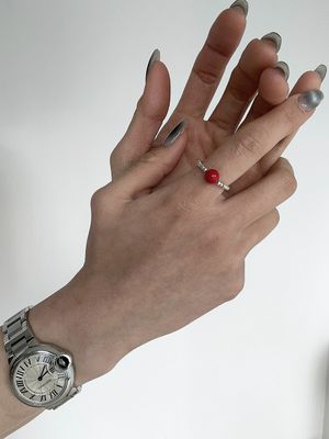 [925실버] 레드 포인트 링