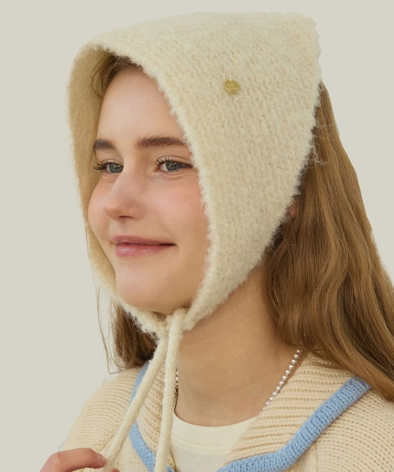Knitted Wool Kerchief - Ivory