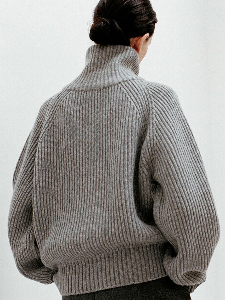 Two-Way Zip up Knit_Gray