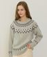 Nordic Jacquard Merino Wool Knit - Melange Grey
