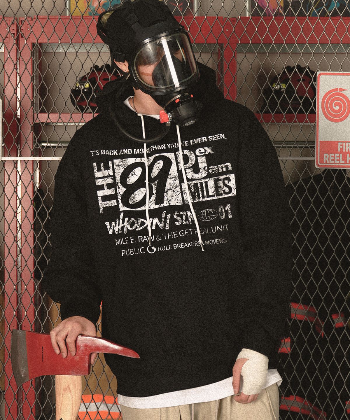 더마일(THEMILE) THEMILE89 HOODIE [BLACK]