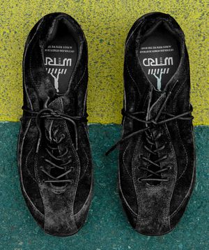 WTRD3116-1 레이지 스웨이드 레이싱 스니커즈 워싱 블랙