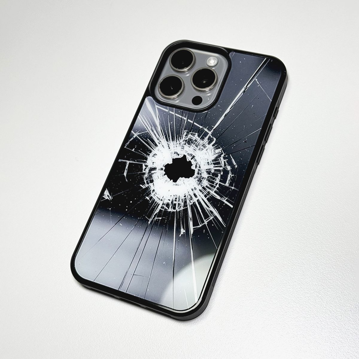 메모리즈바운더리(MEMORIESBOUNDARY) Cracked Glass Phone Case (Glass_Graphite Black)/(Magsafe)