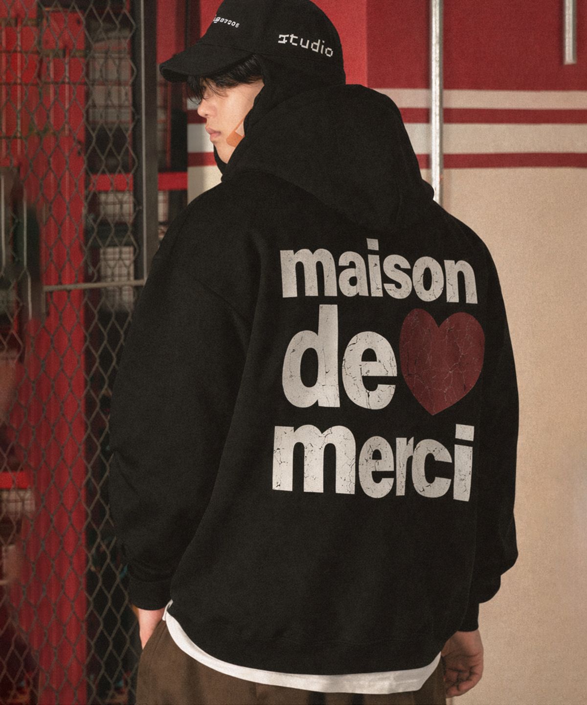 더마일(THEMILE) MAISON DE MERCI MILE  HOODIE [BLACK]