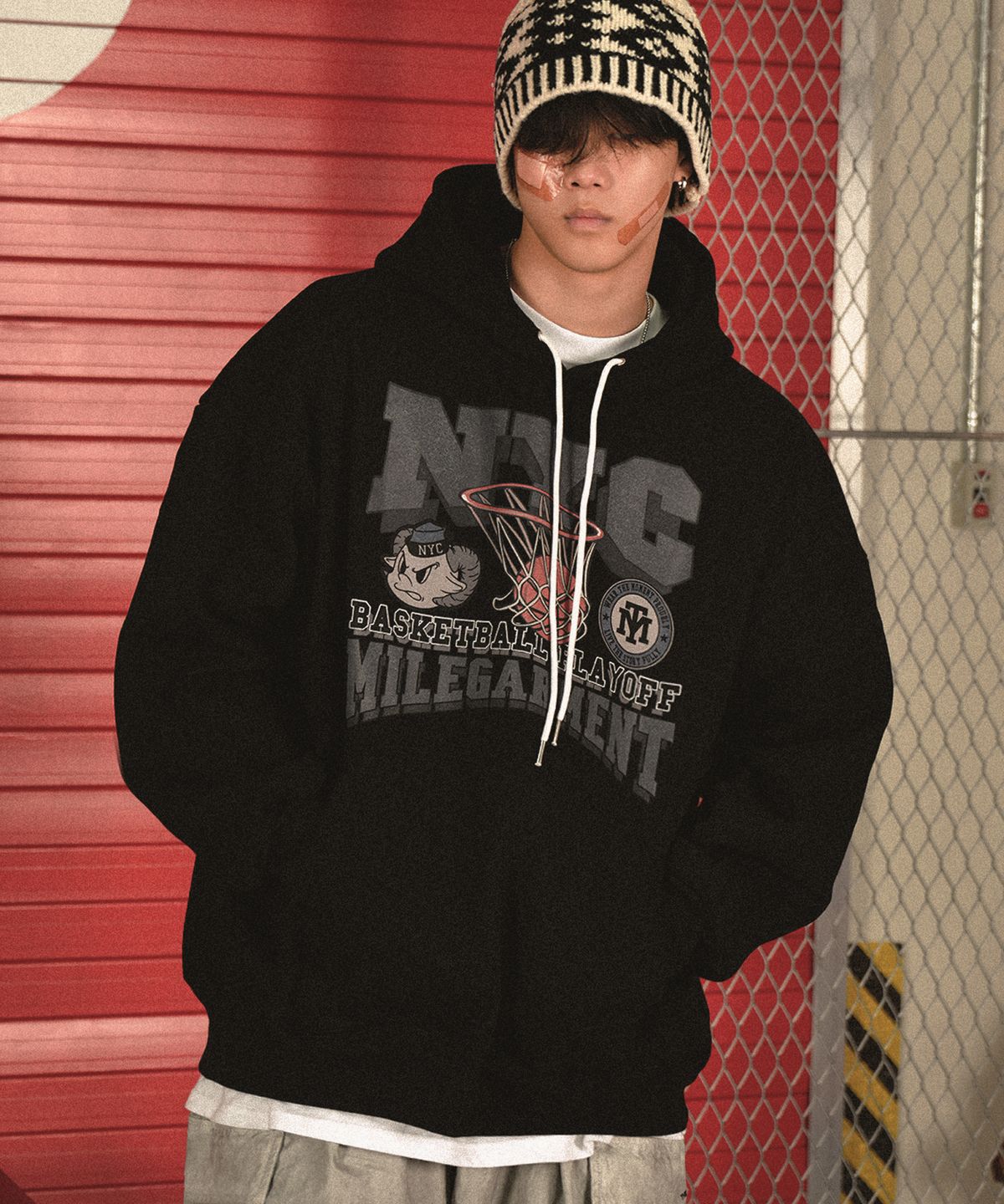 더마일(THEMILE) NYC MILEGARMENT  HOODIE [BLACK]