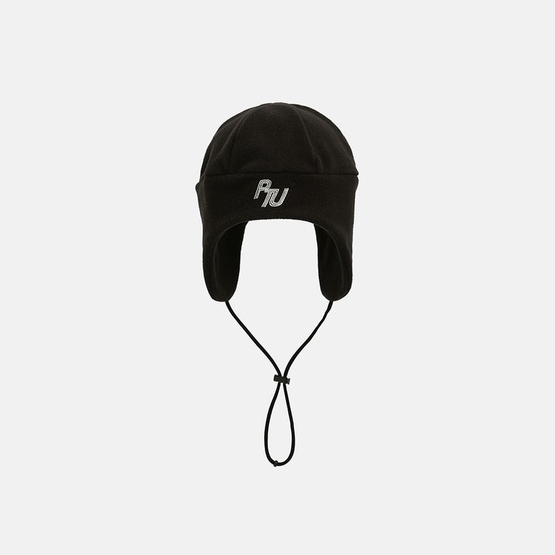 [AW25] ACADEMY FLEECE EARFLAP BEANIE / BLACK