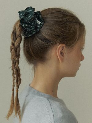 retro dotty scrunch - forest