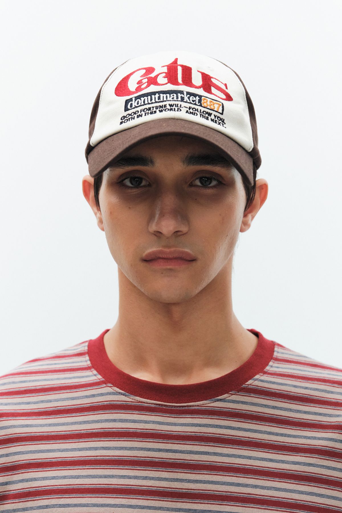 캑터스도넛마켓(CACTUSDONUTMARKET) Cactus Embroidery Two Tone Ball Cap-Brown
