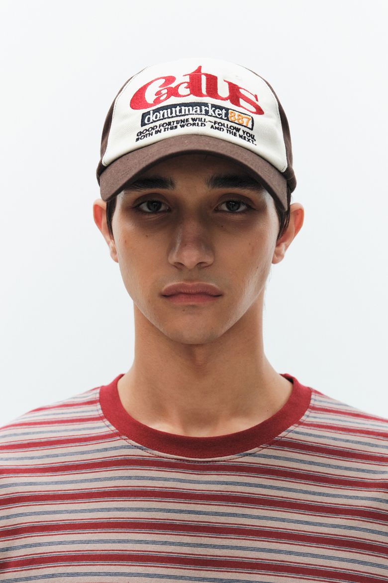 Cactus Embroidery Two Tone Ball Cap-Brown